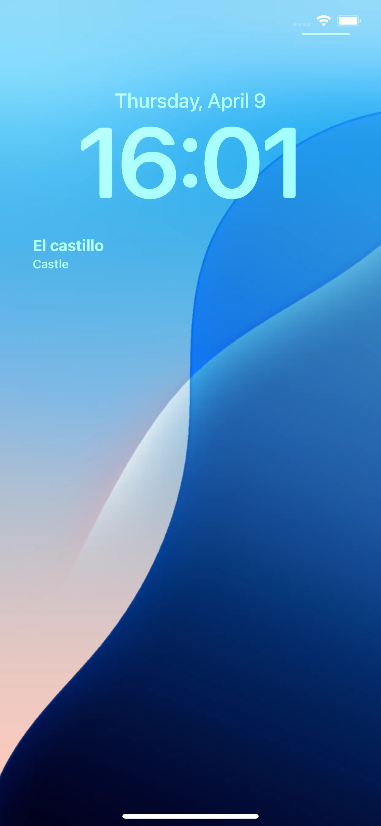 iOS lock screen with a vocabulary widget