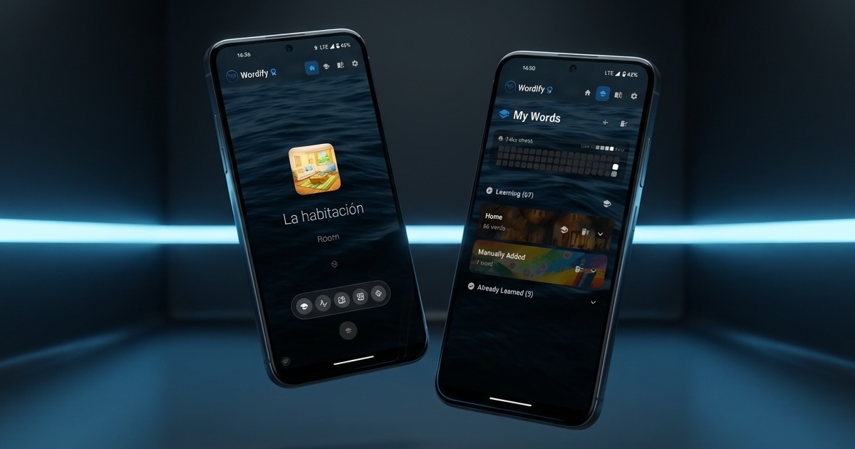 A Spanish word displayed on a phone — the idea behind Wordify
